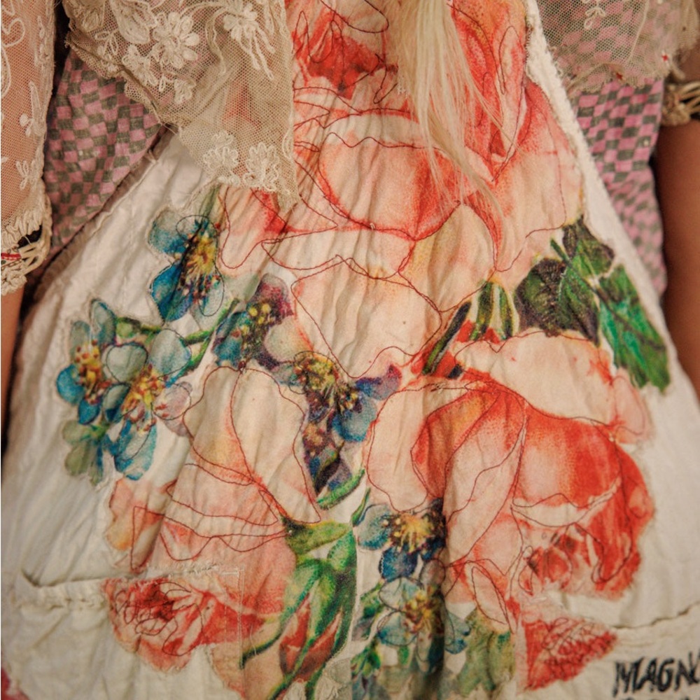 Magnolia Pearl Birdie Benjamin Overalls NWT ONE SIZE SOLD OUT $625 Appliqué - Picture 5 of 6